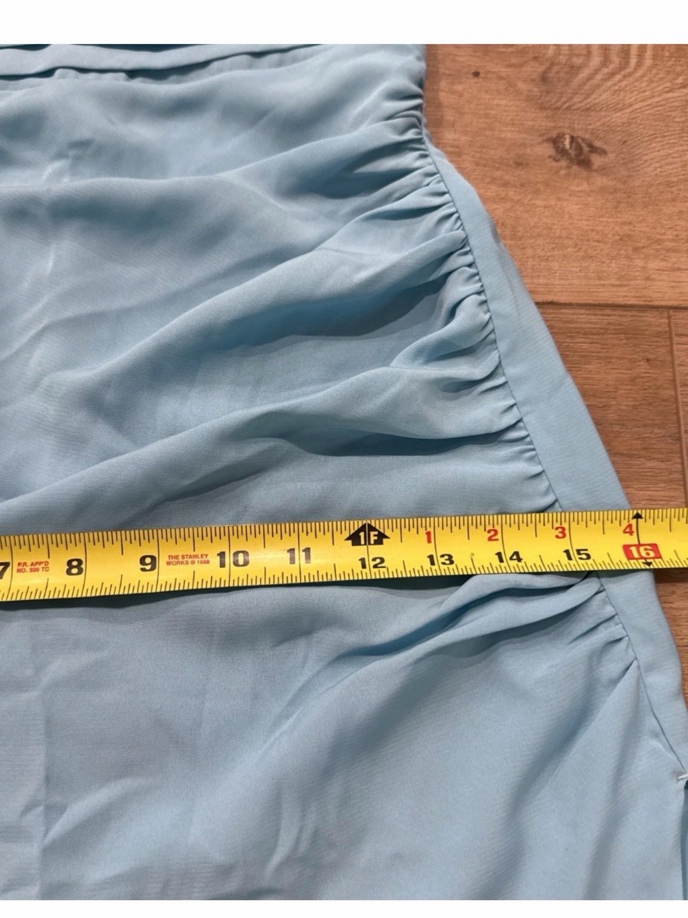 Abercrombie & Fitch Off-Shoulder Twist Midi Dress in Light Blue - Picture 6 of 8